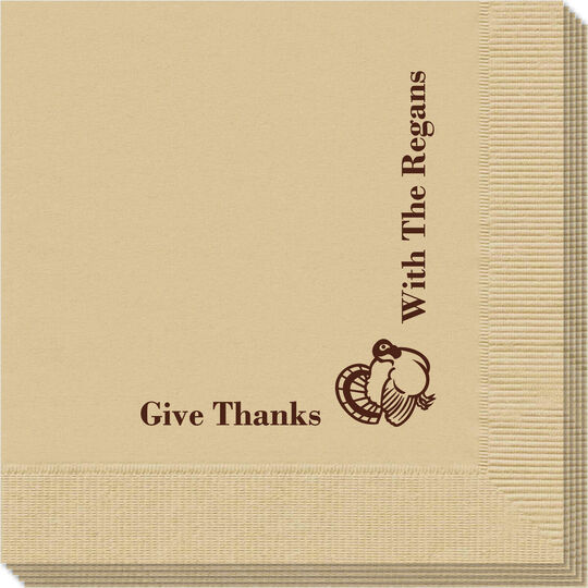 Corner Text with Turkey Design Napkins